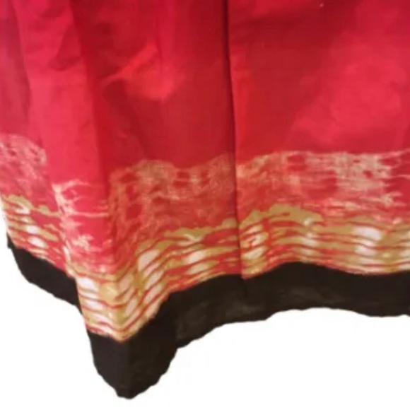 Hillard & Hanson Circle Skirt Size 14P Red Brown Ombre - Picture 6 of 9